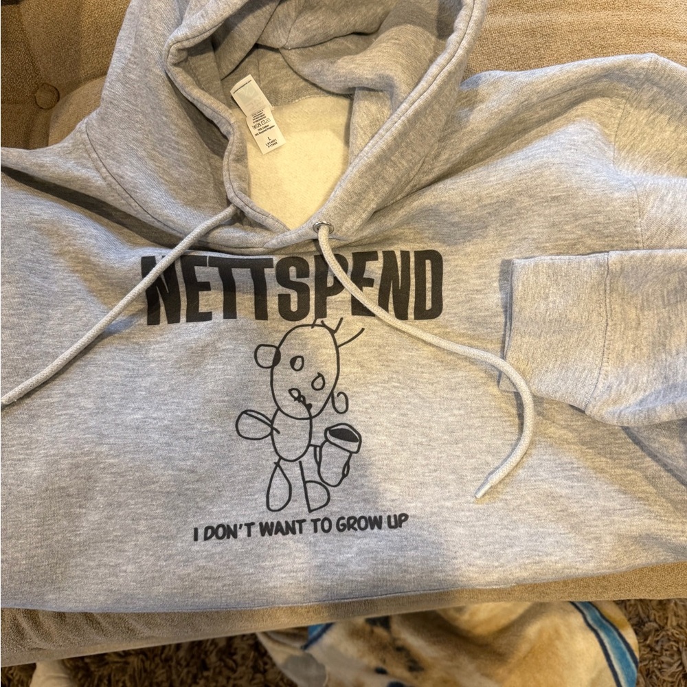 Gray Hoodie with Graphic Print